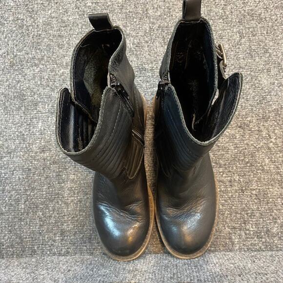 Lucky Brand Black Dunes Leather Buckle Booties Moto Boots Womens 6 - Picture 9 of 9